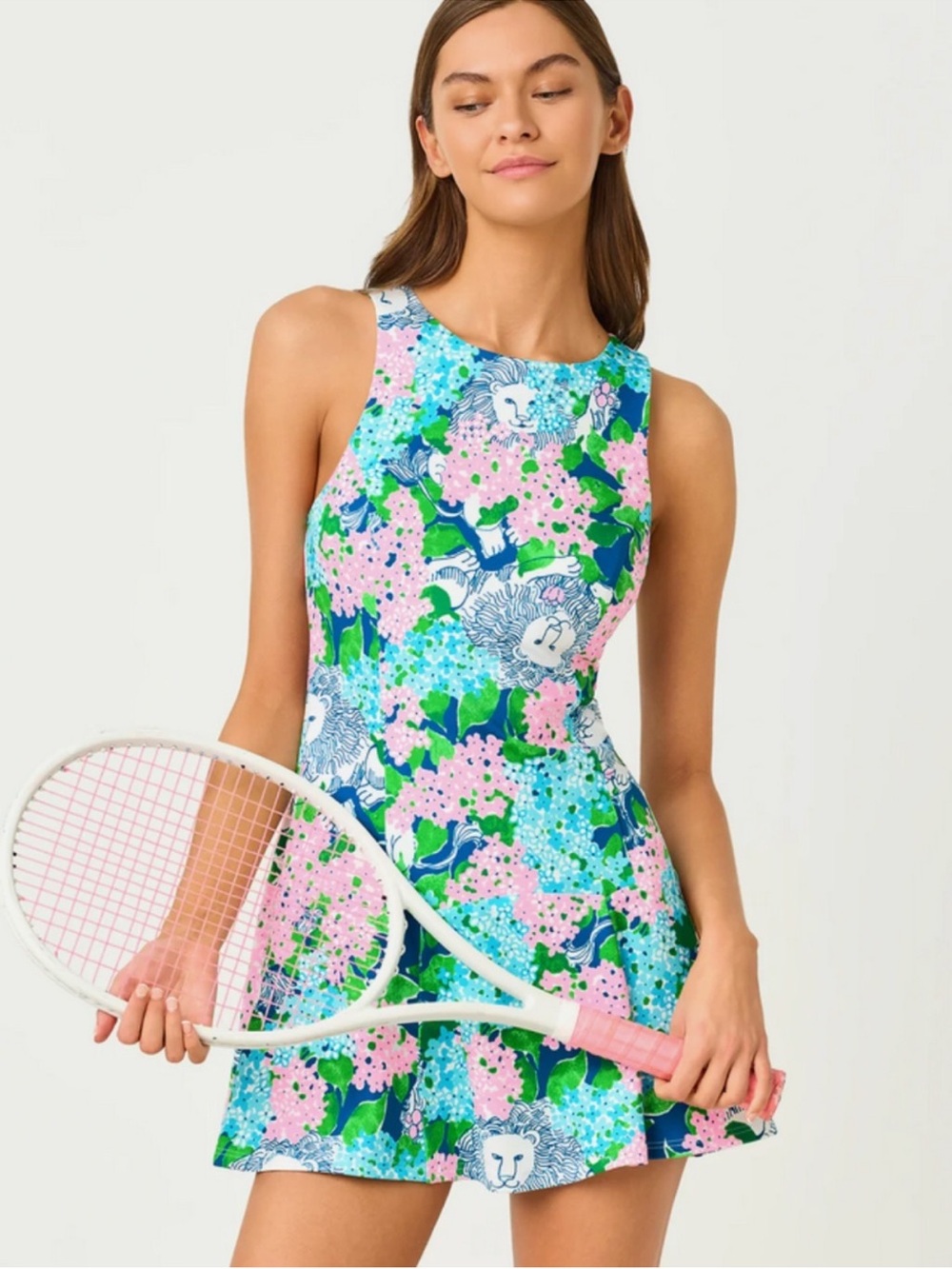 Lilly Pulitzer UPF50 Luxletic Westley Dress Lydia the Lion XL